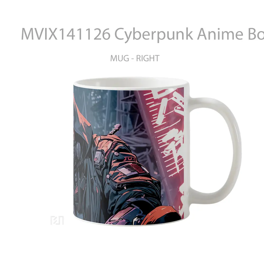 Mug Cyberpunk Anime Boy Mask Sci Fi Cangkir Anime - All-side / Desain