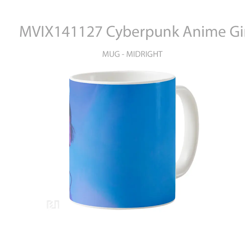 Mug Cyberpunk Anime Girl Angel Wings Halo Cangkir Anime - All-side / Desain