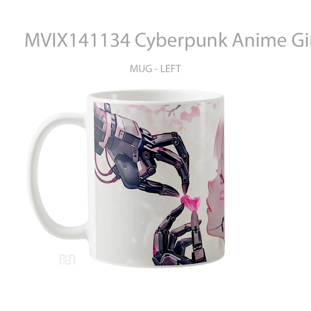 Mug Cyberpunk Anime Girl Sci Fi Cangkir Anime - All-side / Desain