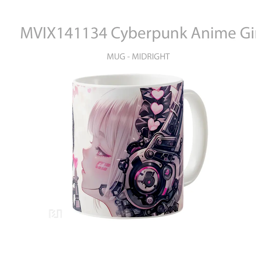 Mug Cyberpunk Anime Girl Sci Fi Cangkir Anime - All-side / Desain
