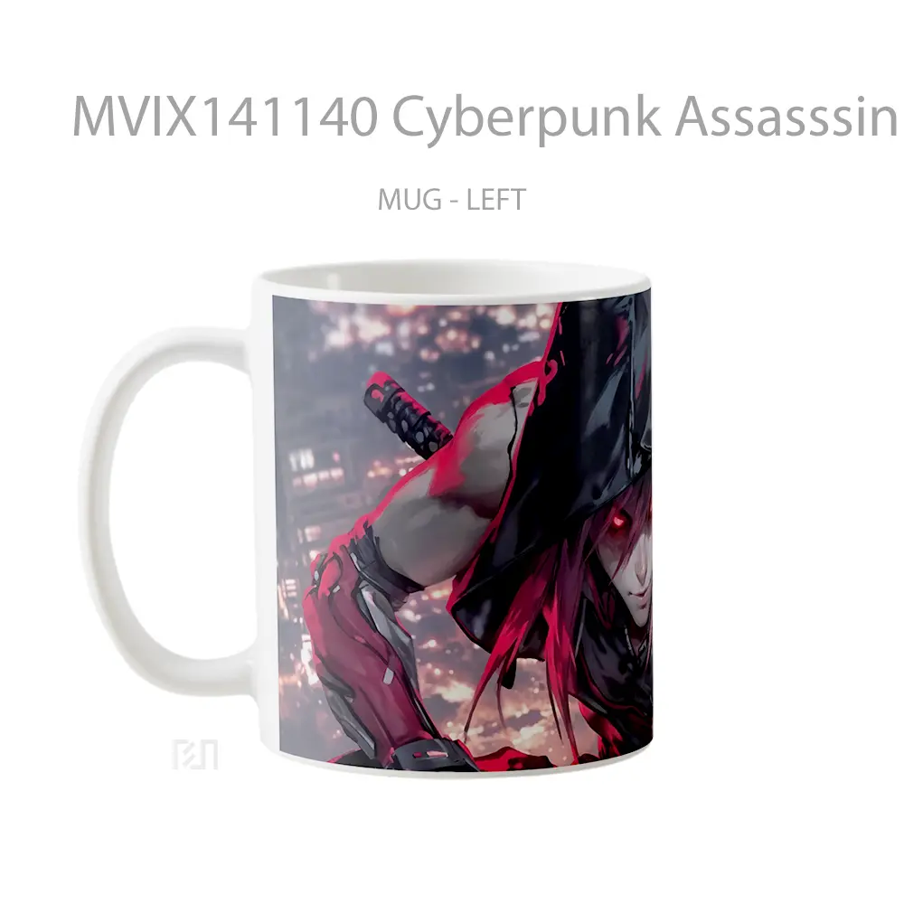 Mug Cyberpunk Assasssin Anime Boy Sci Fi Cangkir Anime - All-side / Desain