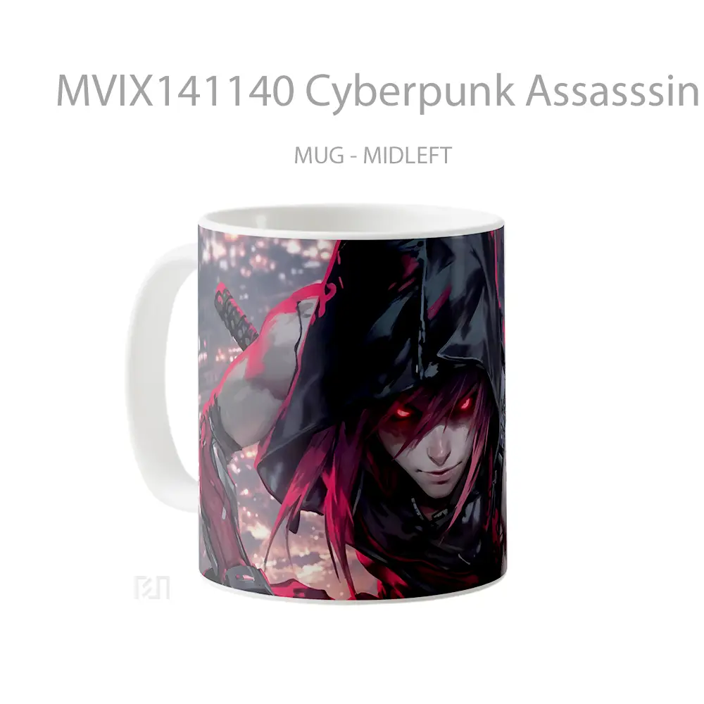 Mug Cyberpunk Assasssin Anime Boy Sci Fi Cangkir Anime - All-side / Desain