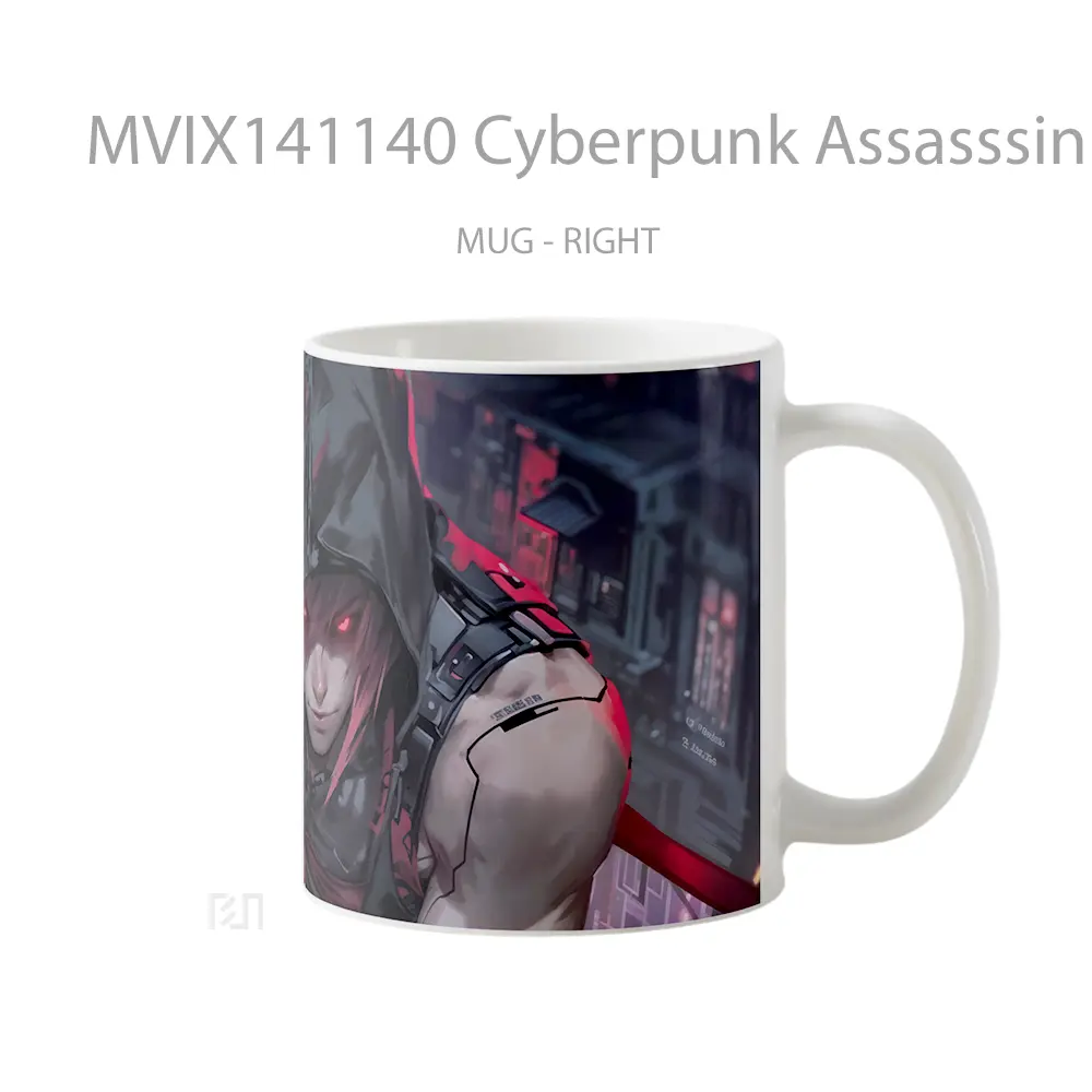 Mug Cyberpunk Assasssin Anime Boy Sci Fi Cangkir Anime - All-side / Desain