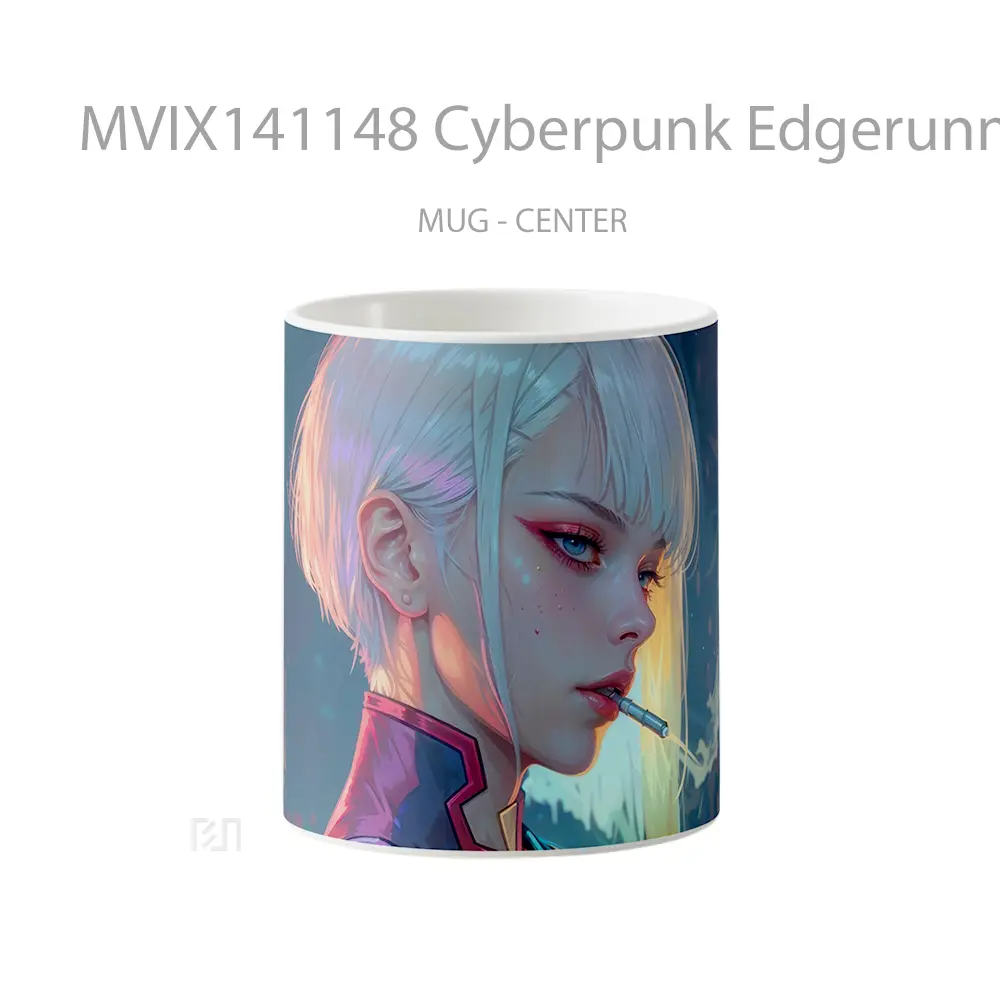 Mug Cyberpunk Edgerunners Lucy Smoking Gelas Keramik Unik