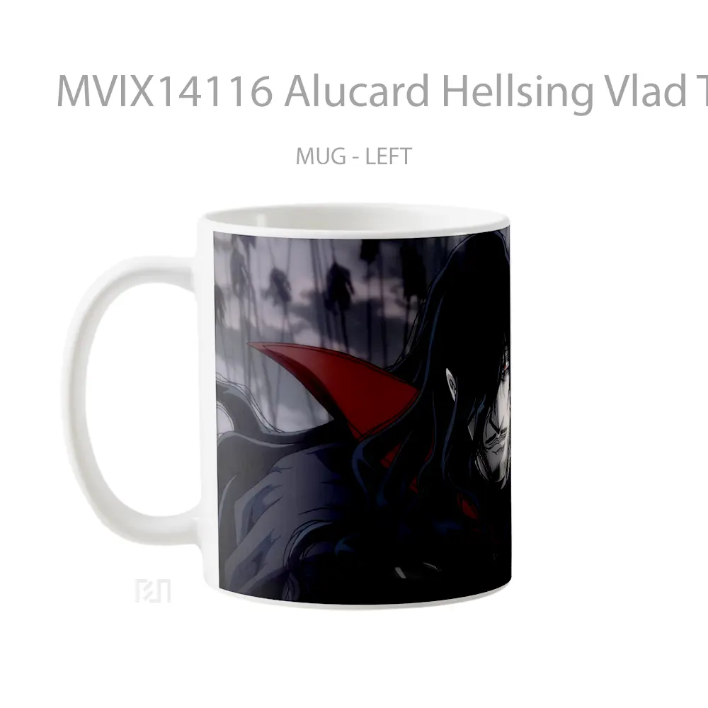 Mug Alucard Hellsing Vlad The Impaler Dracula Gelas Keramik Unik - All-side / Desain