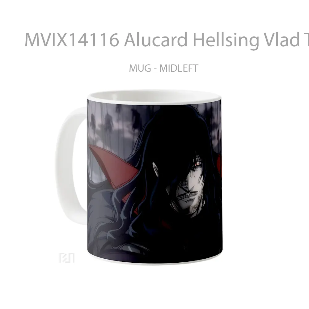 Mug Alucard Hellsing Vlad The Impaler Dracula Gelas Keramik Unik - All-side / Desain