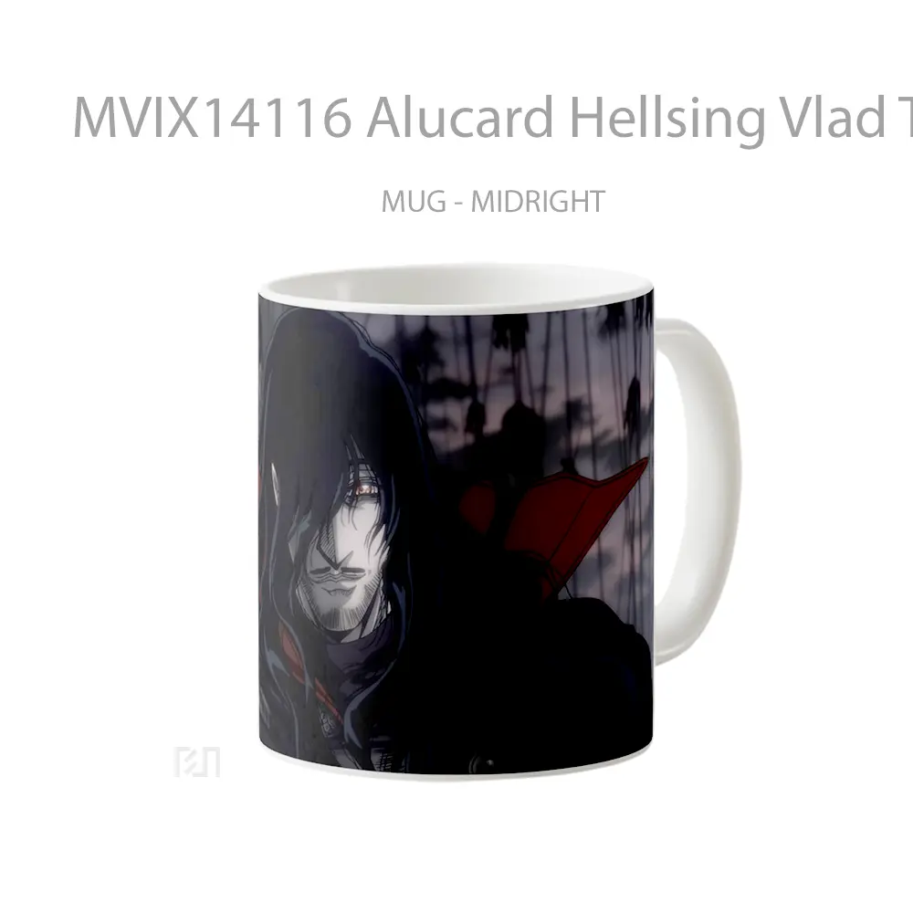 Mug Alucard Hellsing Vlad The Impaler Dracula Gelas Keramik Unik - All-side / Desain