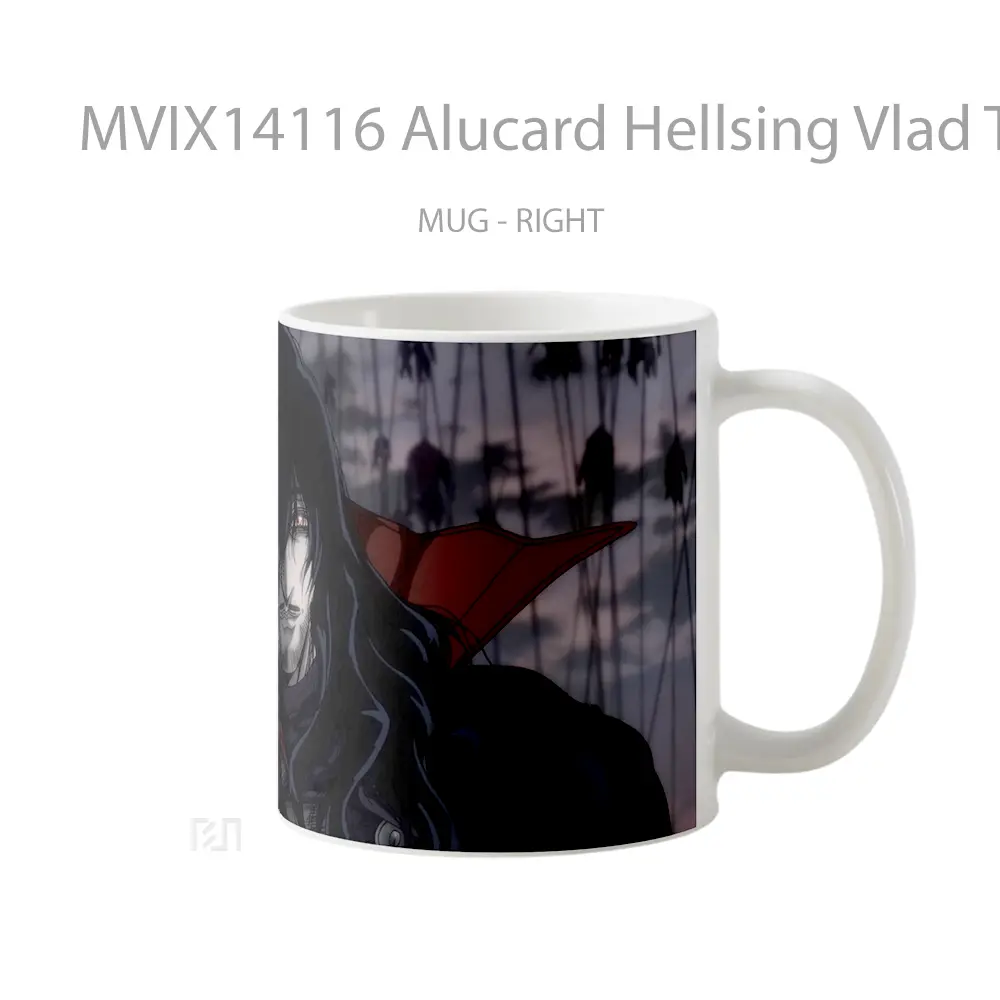 Mug Alucard Hellsing Vlad The Impaler Dracula Gelas Keramik Unik - All-side / Desain