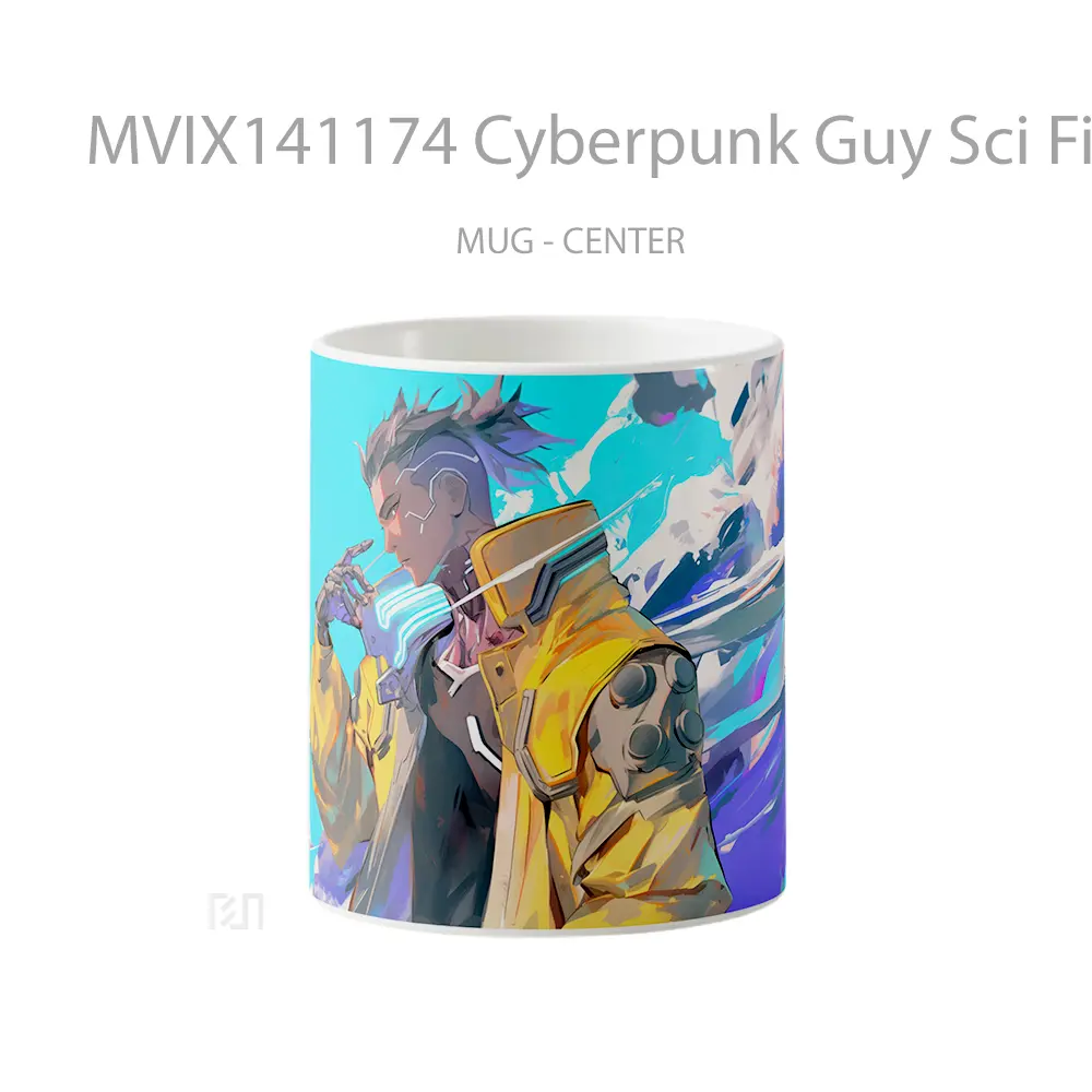 Mug Cyberpunk Guy Sci Fi Gelas Keramik Unik