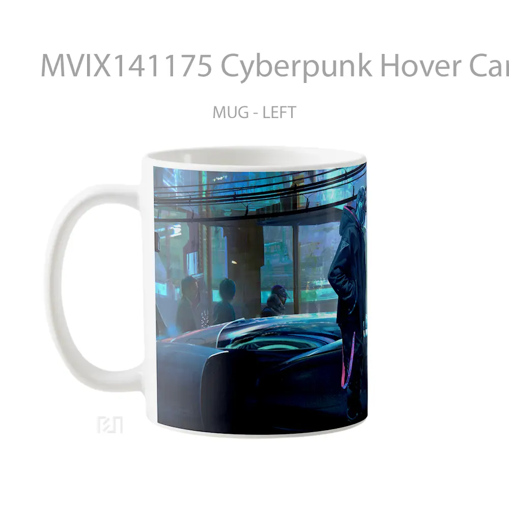 Mug Cyberpunk Hover Car Sci Fi Gelas Keramik Unik - All-side / Desain