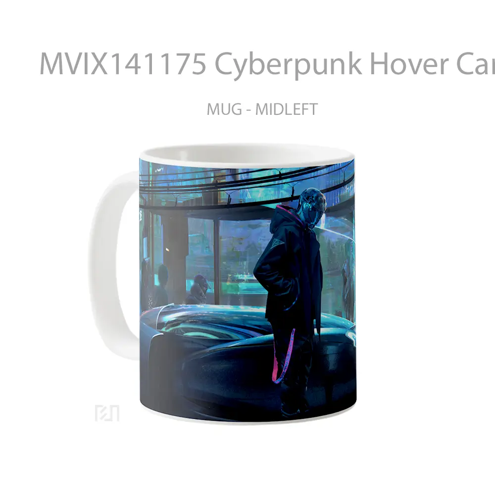 Mug Cyberpunk Hover Car Sci Fi Gelas Keramik Unik - All-side / Desain