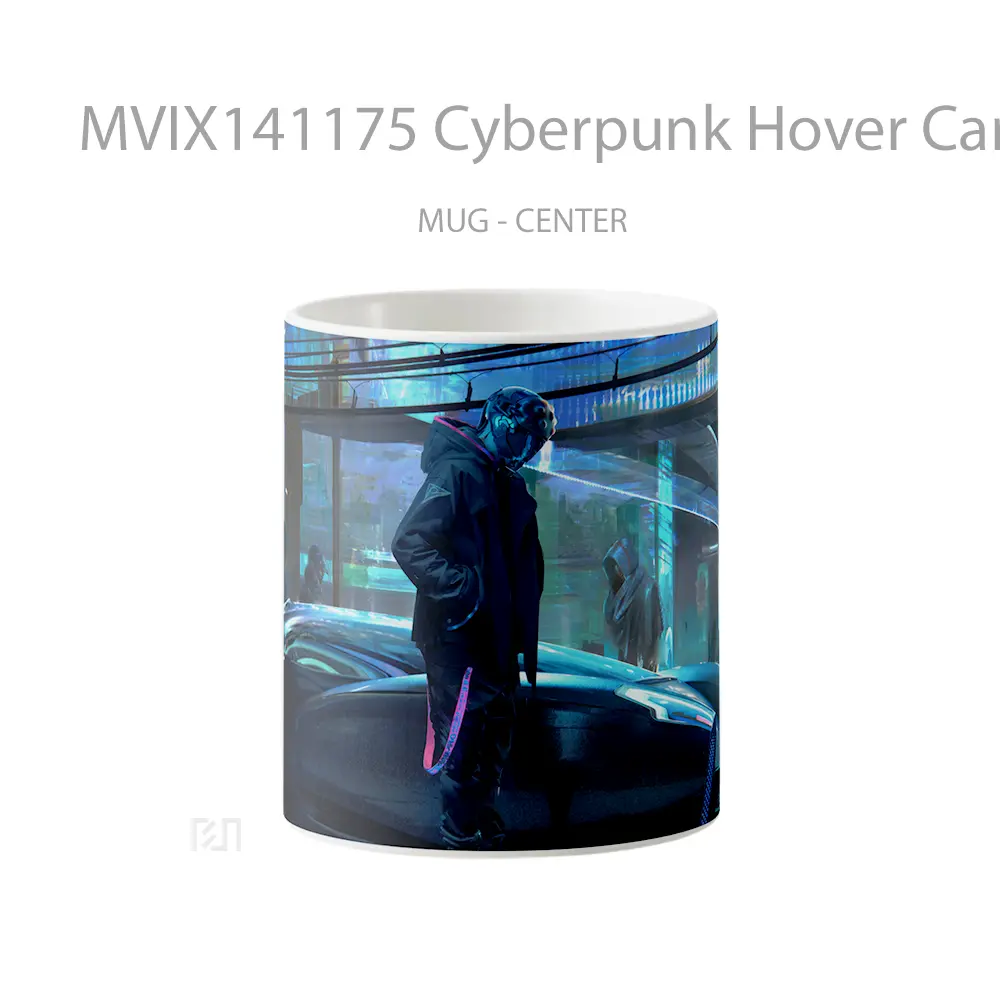 Mug Cyberpunk Hover Car Sci Fi Gelas Keramik Unik