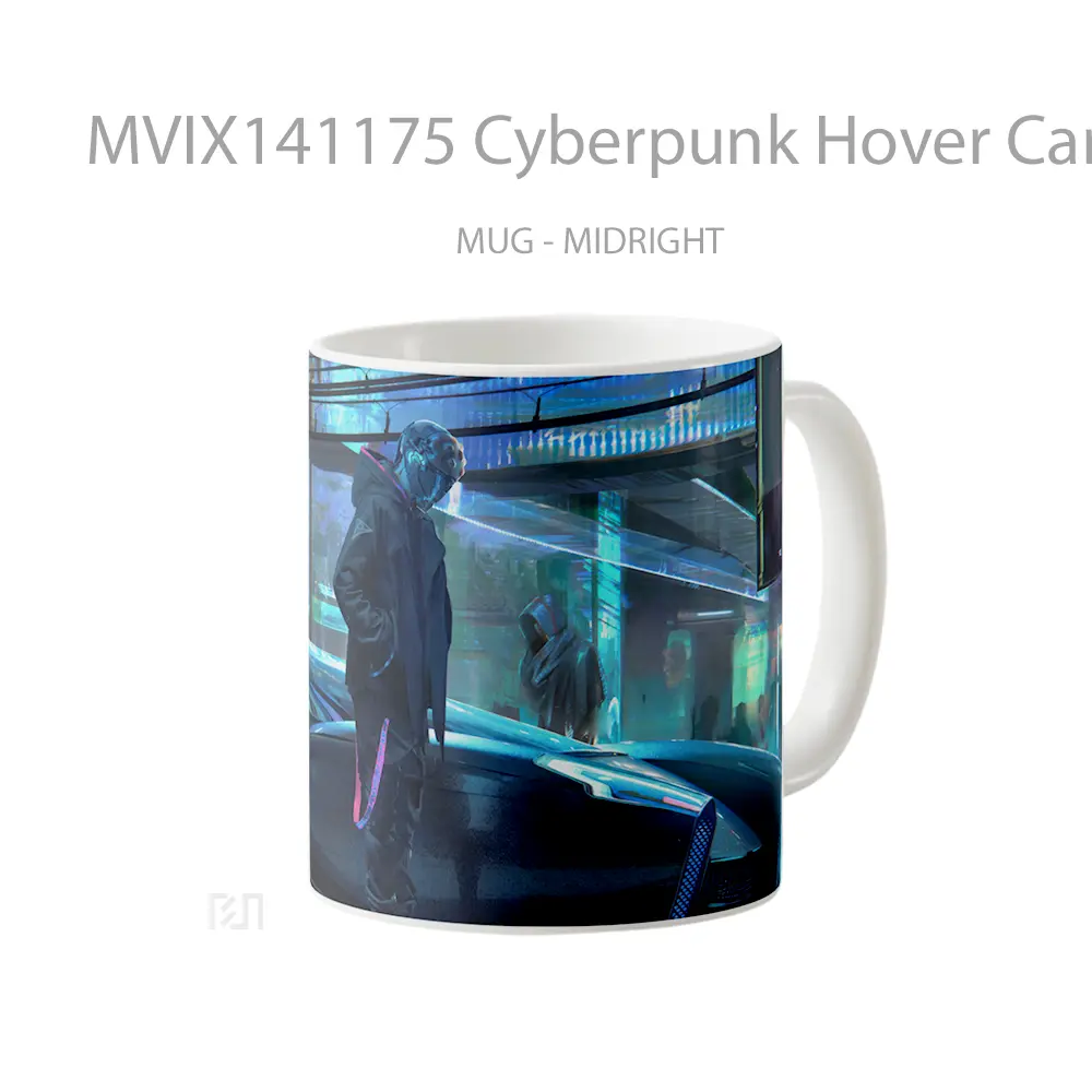 Mug Cyberpunk Hover Car Sci Fi Gelas Keramik Unik - All-side / Desain