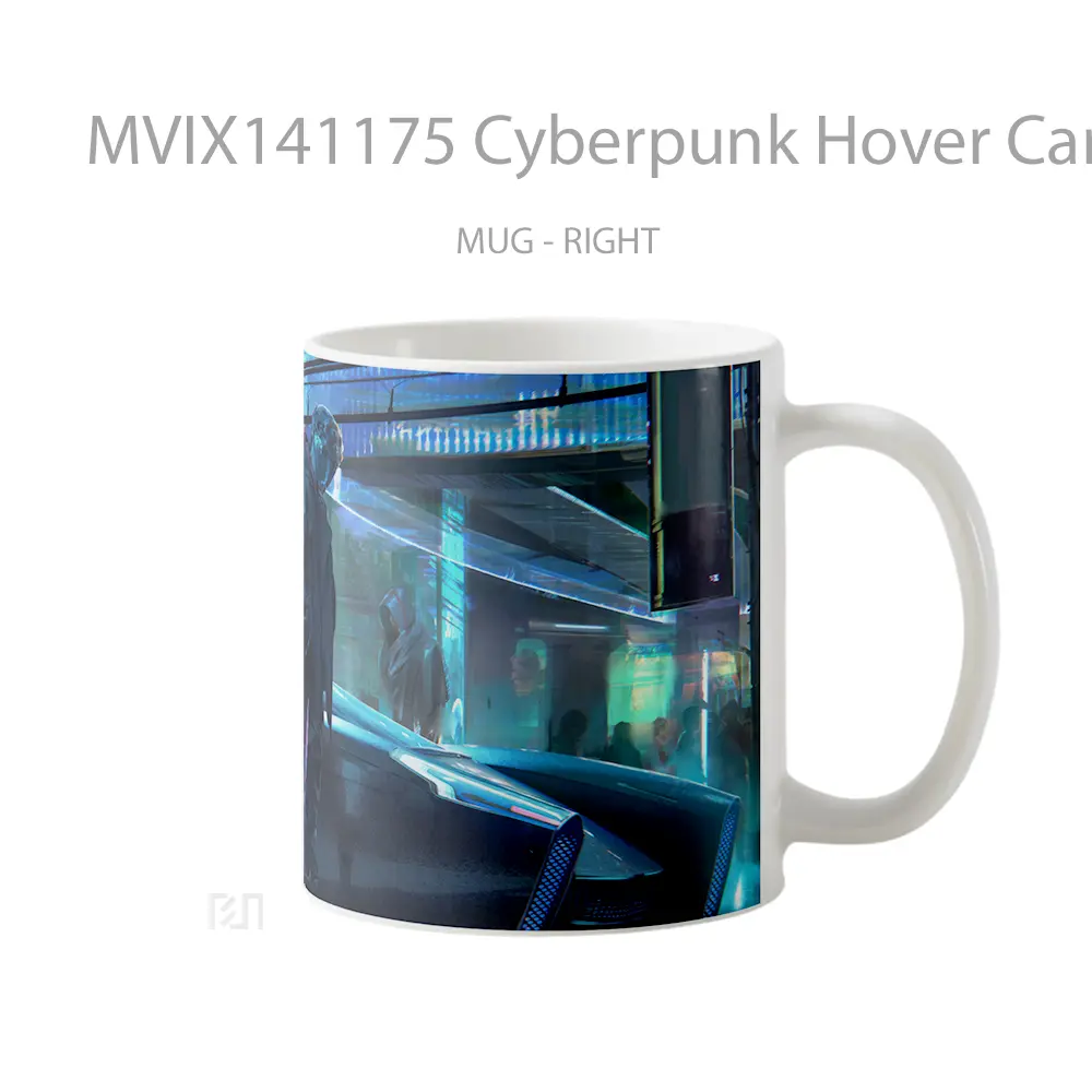 Mug Cyberpunk Hover Car Sci Fi Gelas Keramik Unik - All-side / Desain