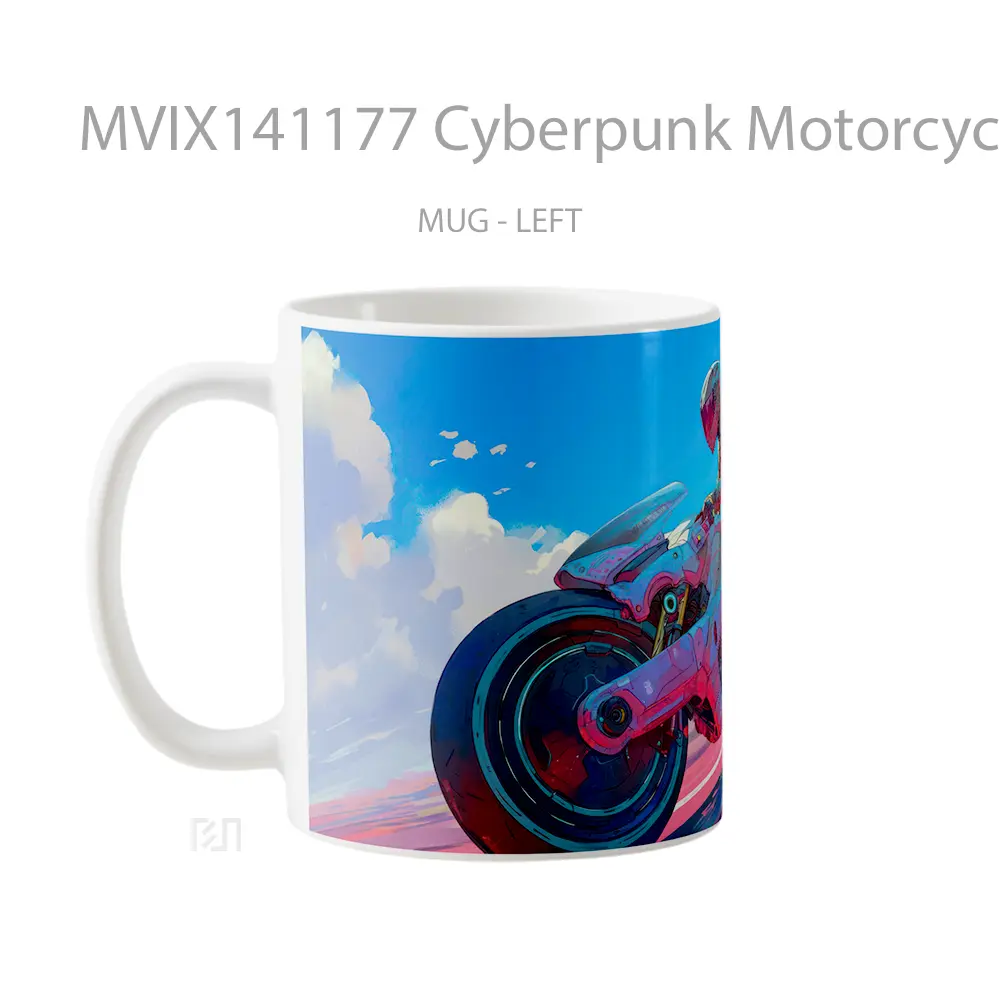 Mug Cyberpunk Motorcycle Gelas Keramik Unik - All-side / Desain