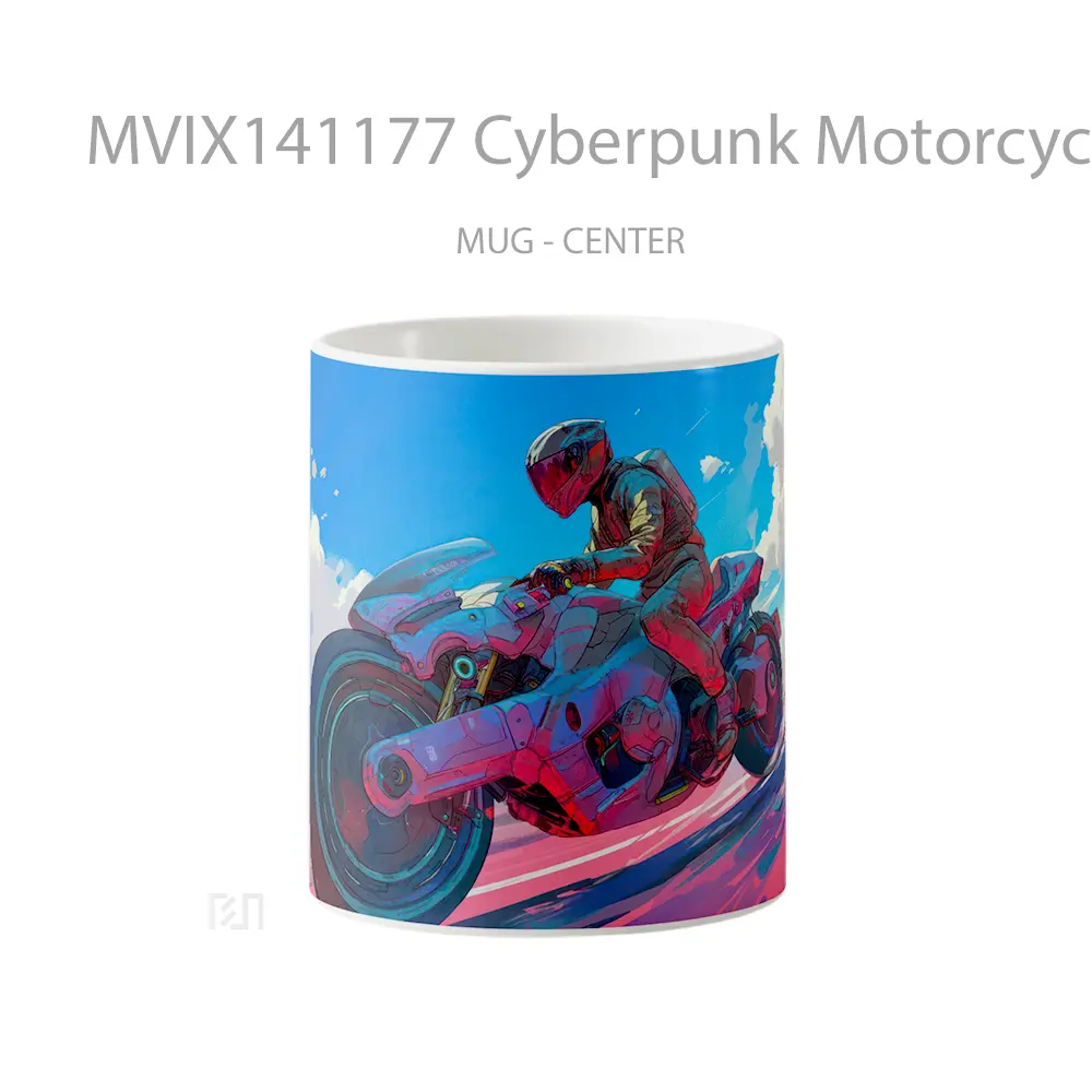 Mug Cyberpunk Motorcycle Gelas Keramik Unik