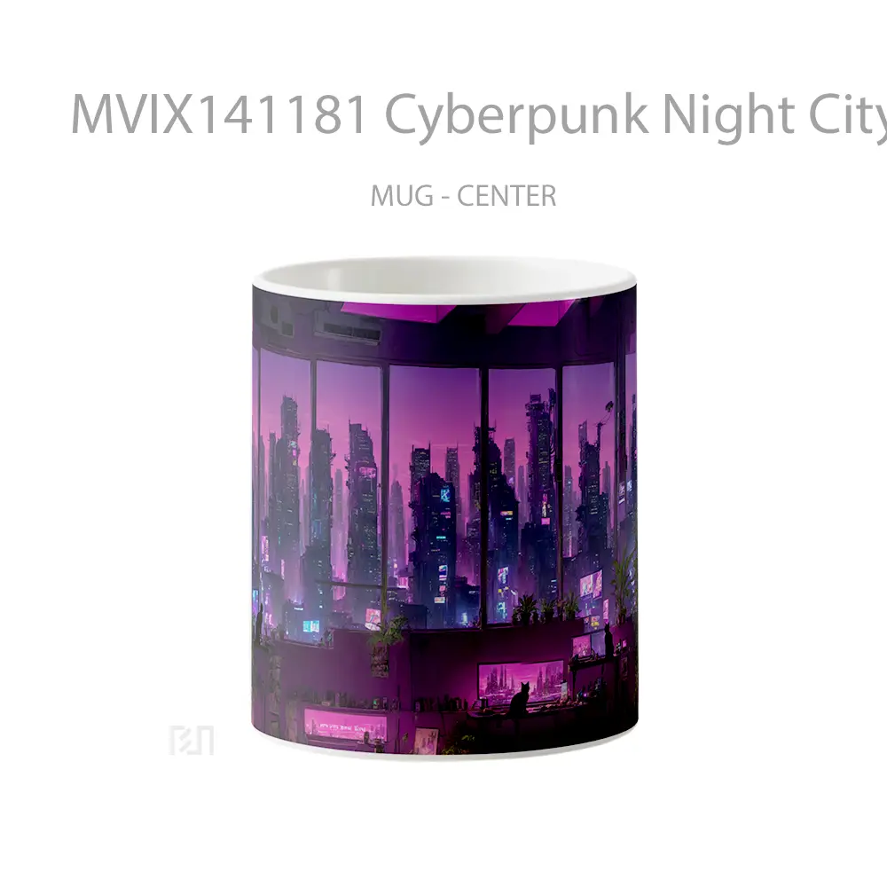 Mug Cyberpunk Night City Gelas Keramik Unik
