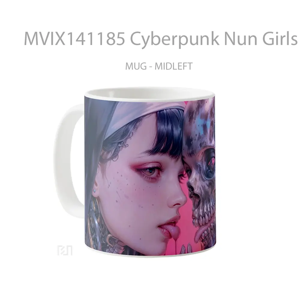Mug Cyberpunk Nun Girls Gelas Keramik Unik - All-side / Desain