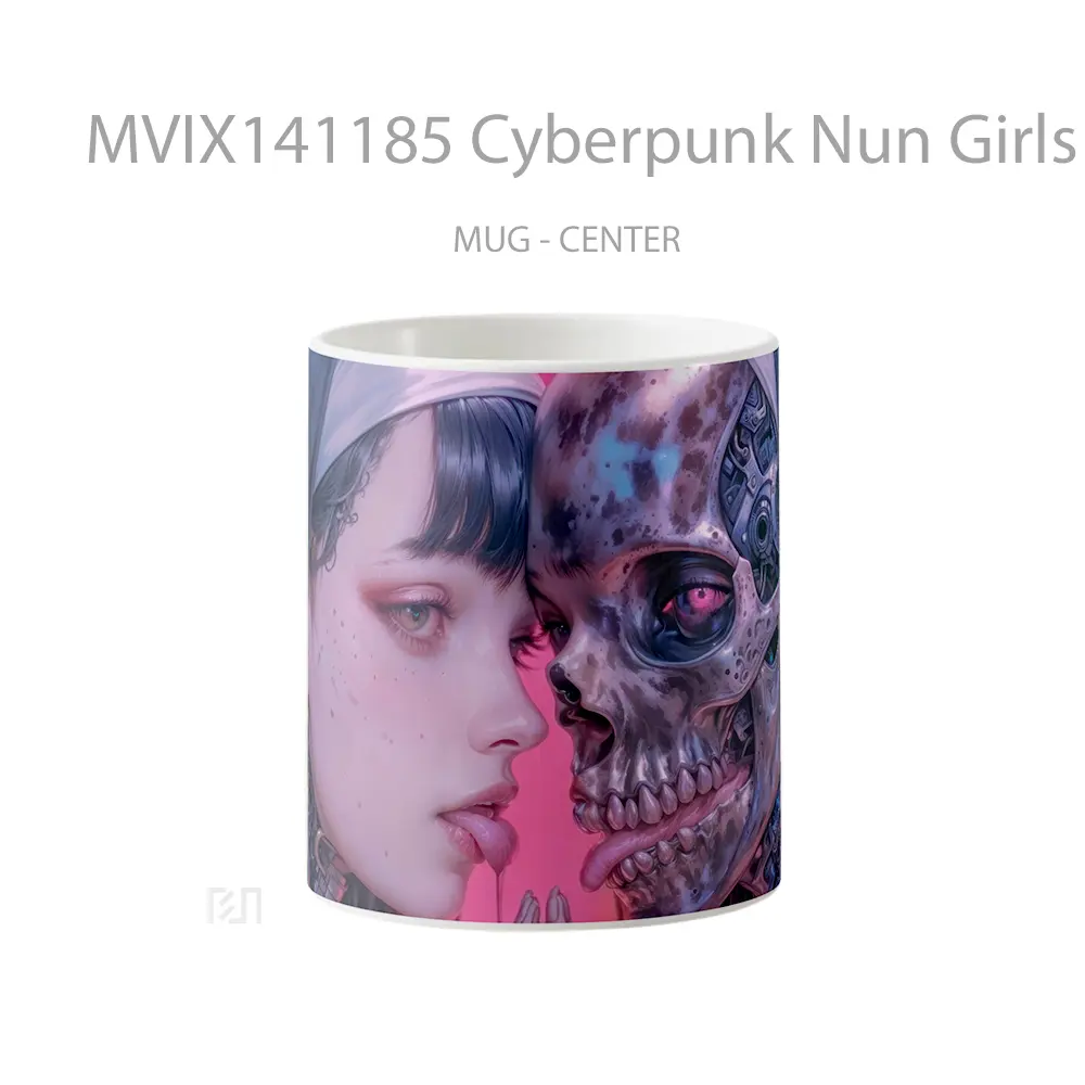 Mug Cyberpunk Nun Girls Gelas Keramik Unik