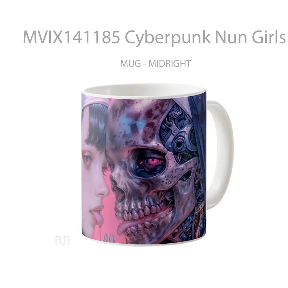 Mug Cyberpunk Nun Girls Gelas Keramik Unik - All-side / Desain