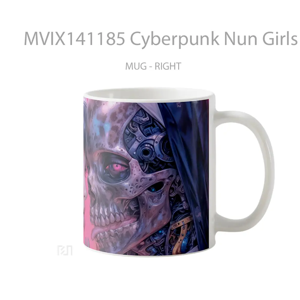 Mug Cyberpunk Nun Girls Gelas Keramik Unik - All-side / Desain