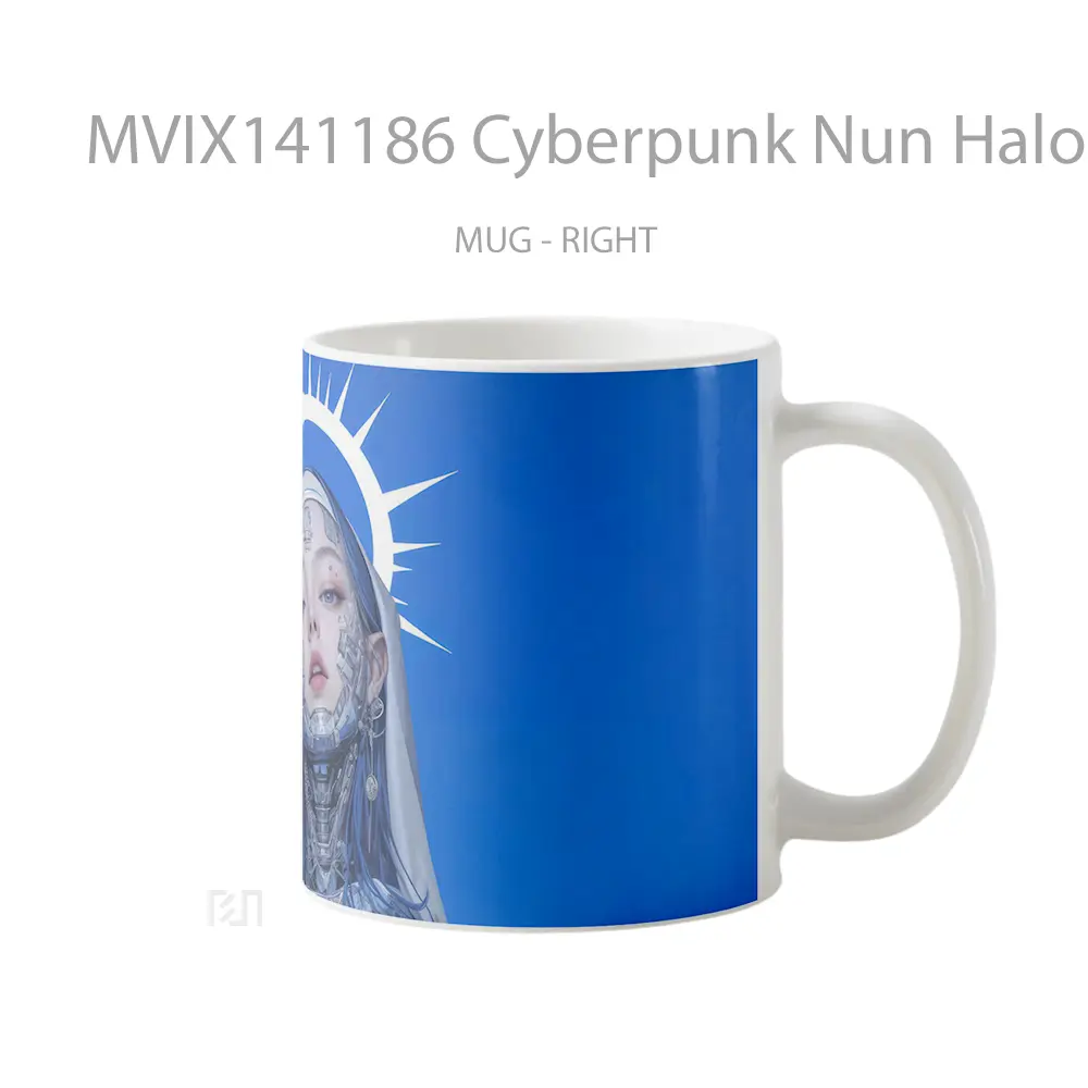 Mug Cyberpunk Nun Halo Anime Sci Fi Cangkir Anime - All-side / Desain