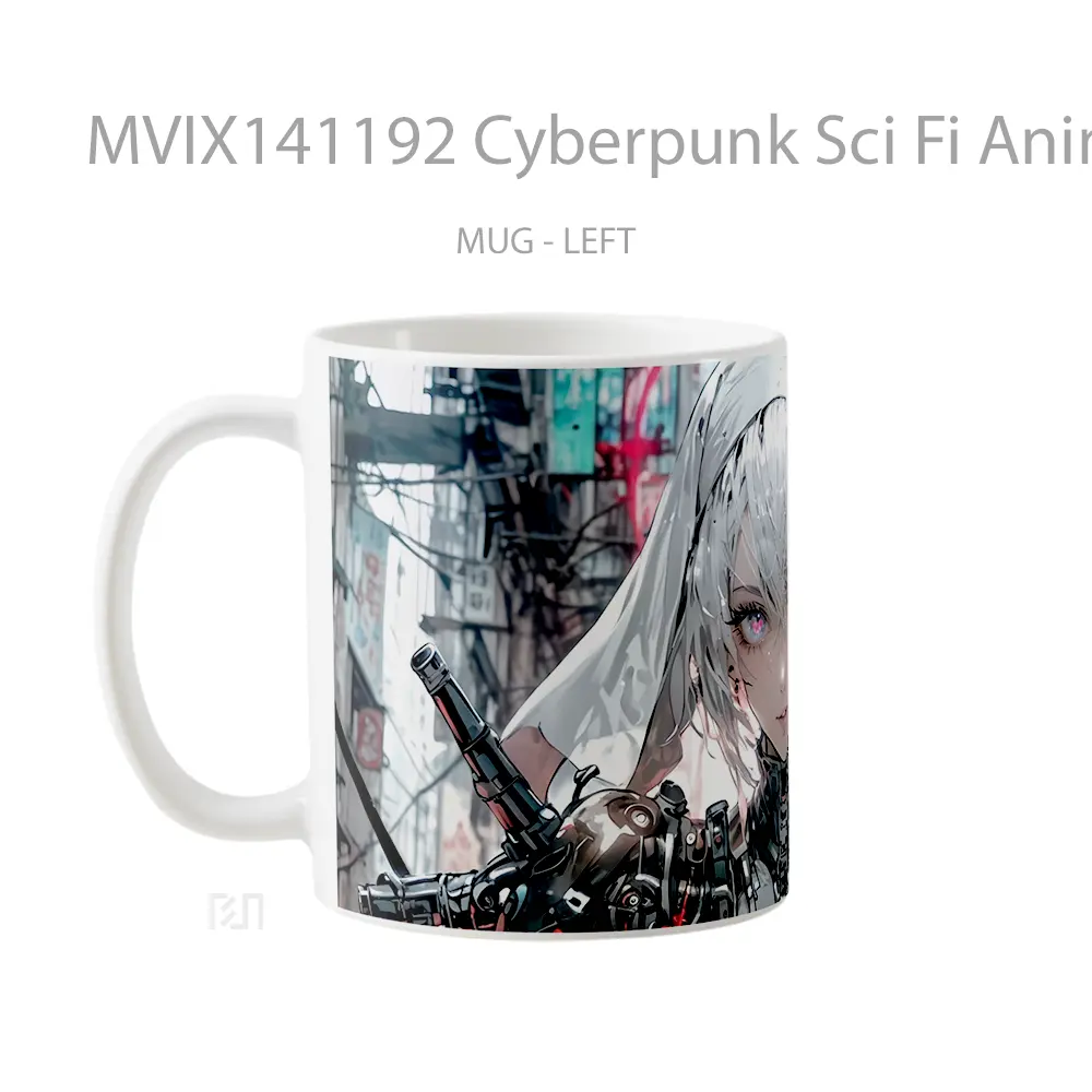 Mug Cyberpunk Sci Fi Anime Girl Nun Cangkir Anime - All-side / Desain