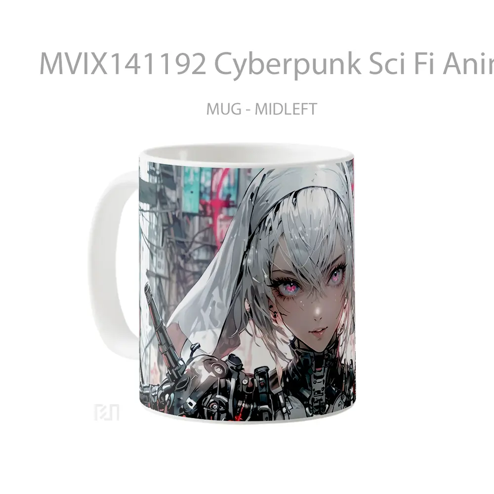 Mug Cyberpunk Sci Fi Anime Girl Nun Cangkir Anime - All-side / Desain