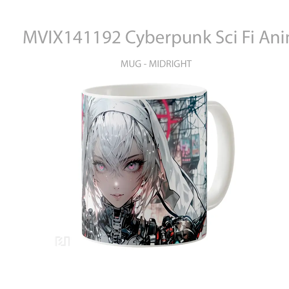 Mug Cyberpunk Sci Fi Anime Girl Nun Cangkir Anime - All-side / Desain