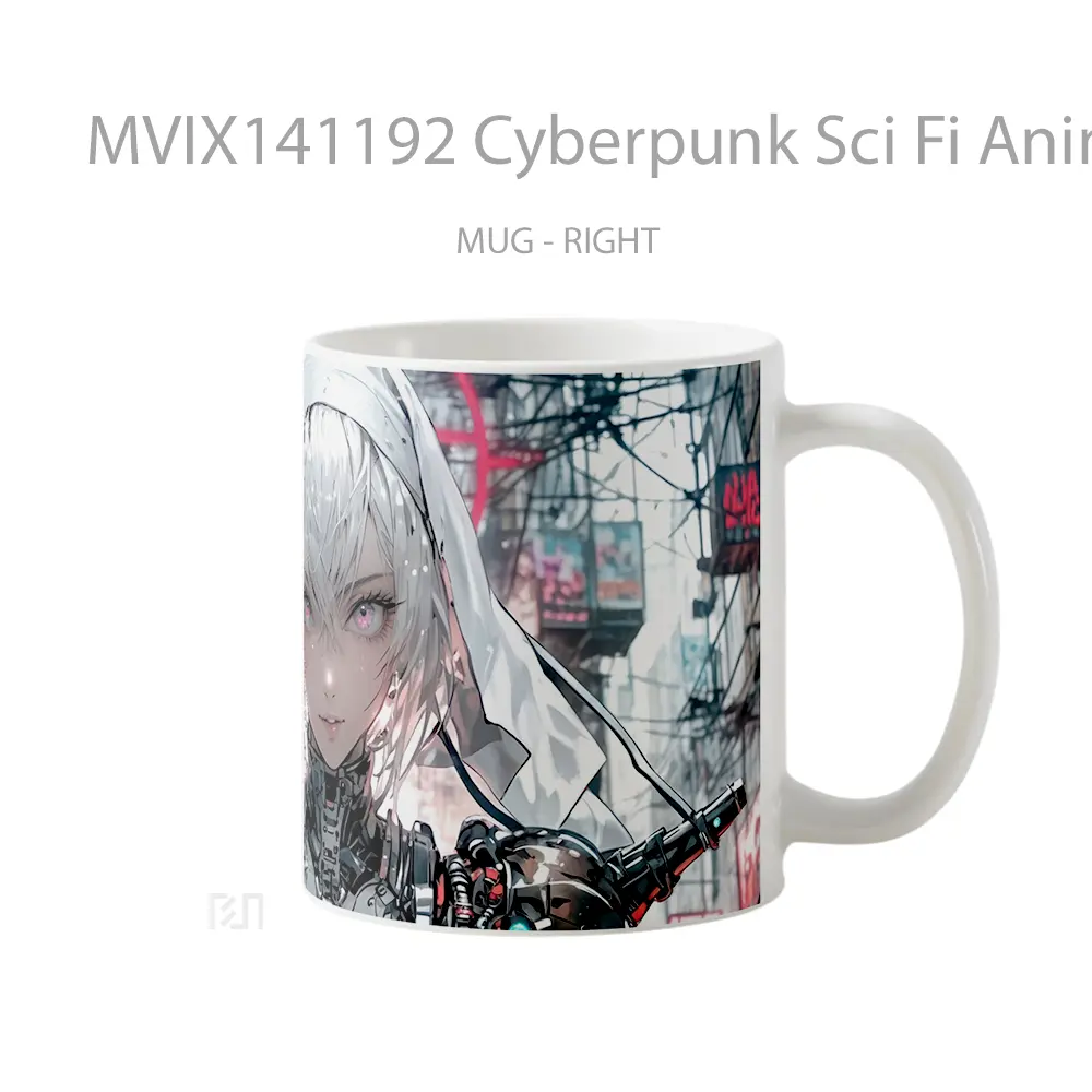 Mug Cyberpunk Sci Fi Anime Girl Nun Cangkir Anime - All-side / Desain