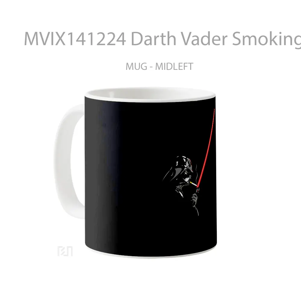 Mug Darth Vader Smoking Lightsabe Gelas Keramik Unik - All-side / Desain