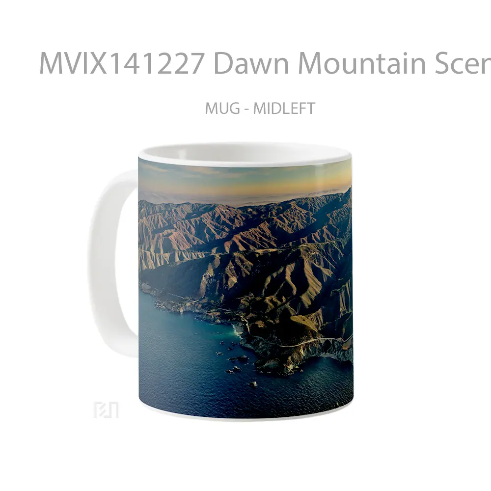 Mug Dawn Mountain Scenery Macos Gelas Pemandangan Alam - All-side / Desain