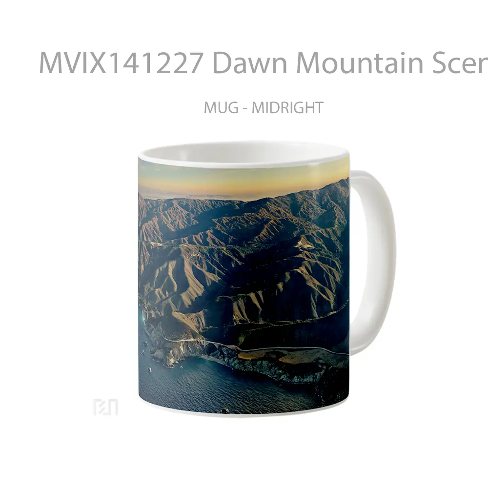Mug Dawn Mountain Scenery Macos Gelas Pemandangan Alam - All-side / Desain