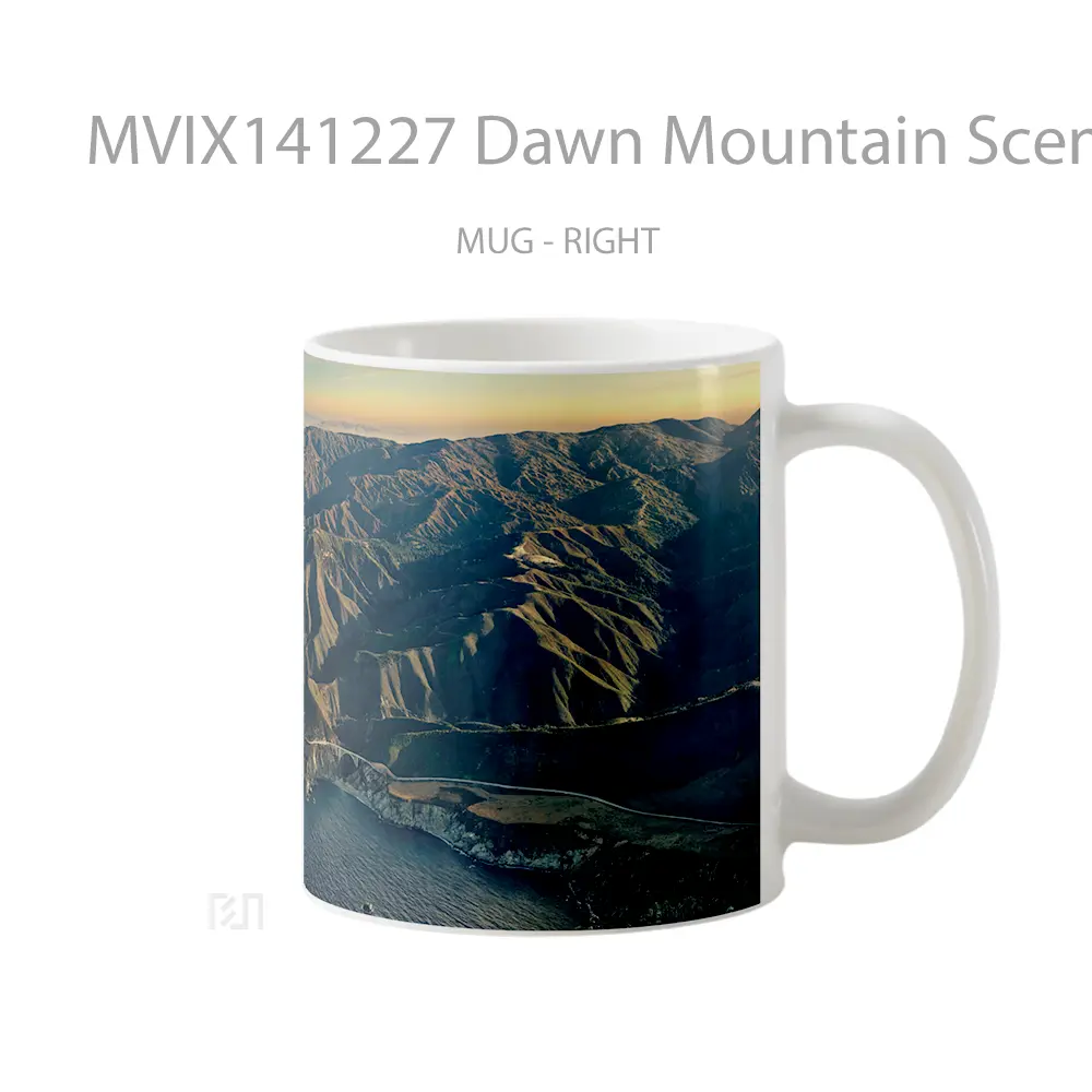 Mug Dawn Mountain Scenery Macos Gelas Pemandangan Alam - All-side / Desain