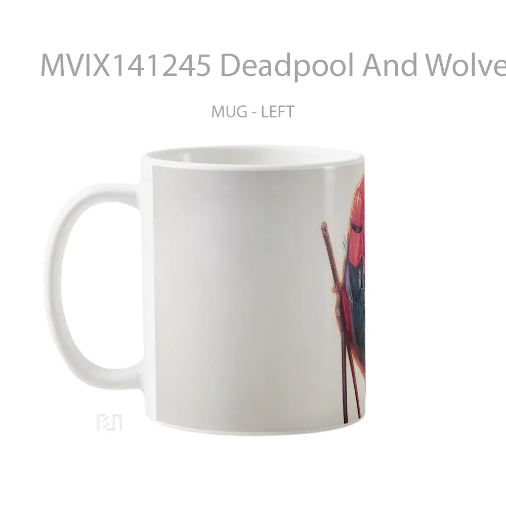 Mug Deadpool And Wolverine Fightning Gelas Keramik Unik - All-side / Desain