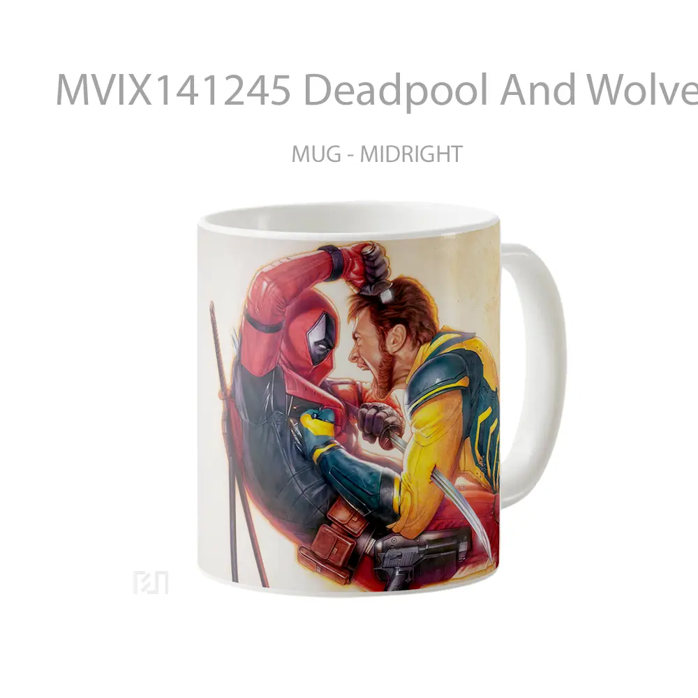 Mug Deadpool And Wolverine Fightning Gelas Keramik Unik - All-side / Desain