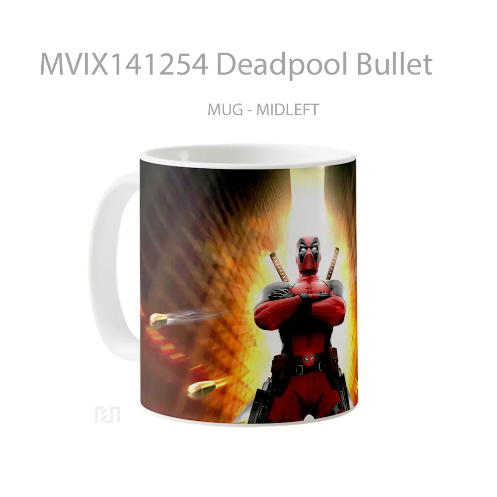 Mug Deadpool Bullet Gelas Keramik Unik - All-side / Desain