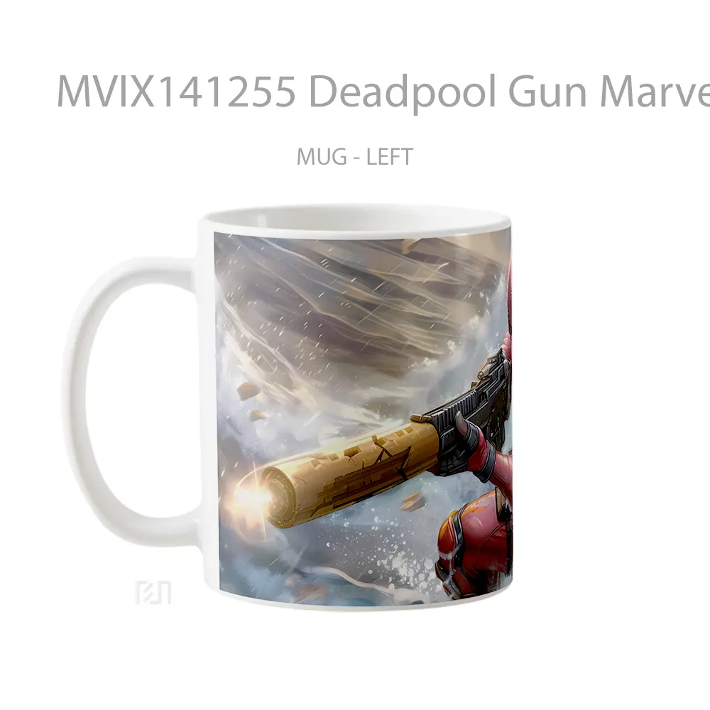 Mug Deadpool Gun Marve Gelas Keramik Unik - All-side / Desain