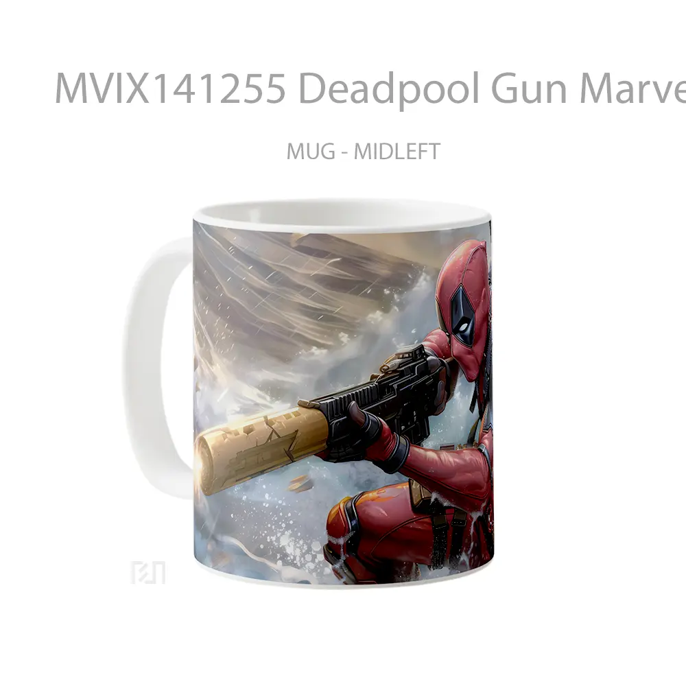 Mug Deadpool Gun Marve Gelas Keramik Unik - All-side / Desain