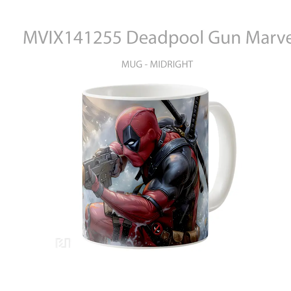 Mug Deadpool Gun Marve Gelas Keramik Unik - All-side / Desain