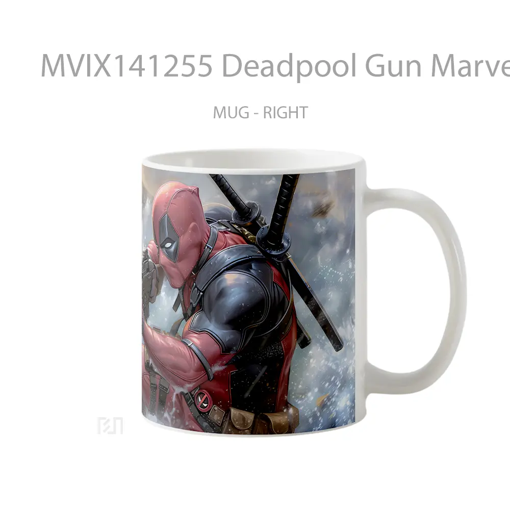 Mug Deadpool Gun Marve Gelas Keramik Unik - All-side / Desain