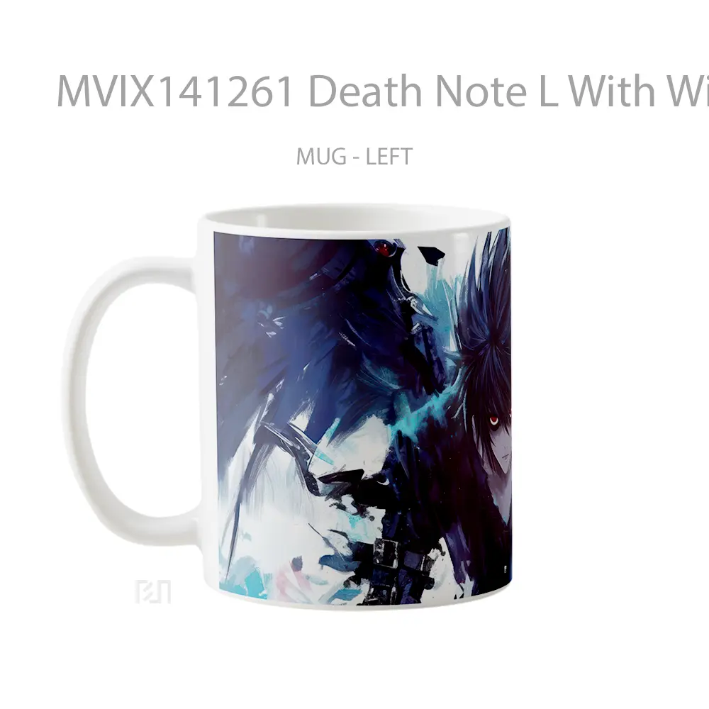 Mug Death Note L With Wings Gelas Keramik Unik - All-side / Desain