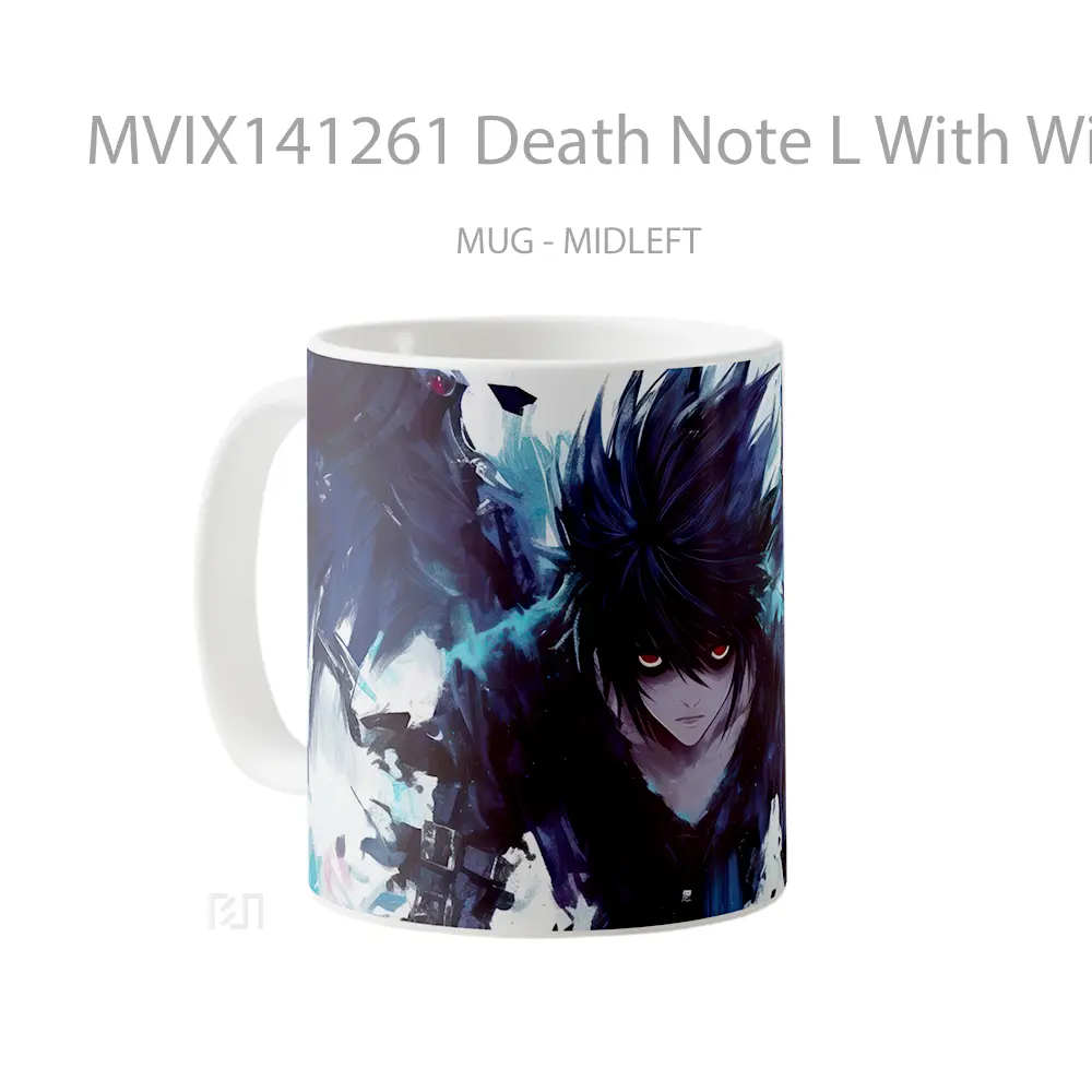 Mug Death Note L With Wings Gelas Keramik Unik - All-side / Desain