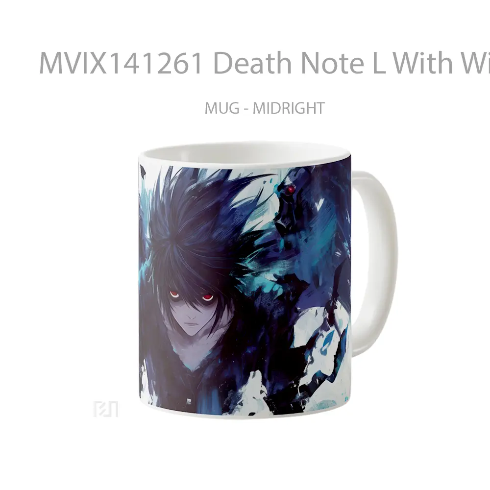 Mug Death Note L With Wings Gelas Keramik Unik - All-side / Desain