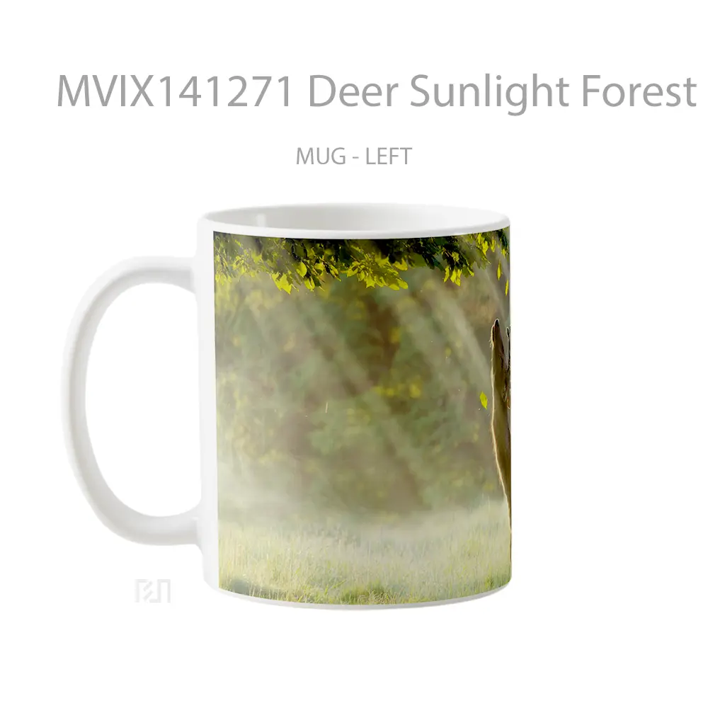 Mug Deer Sunlight Forest Animal Gelas Hewan Lucu - All-side / Desain