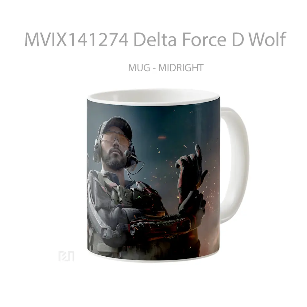 Mug Delta Force D Wolf Gelas Hewan Lucu - All-side / Desain