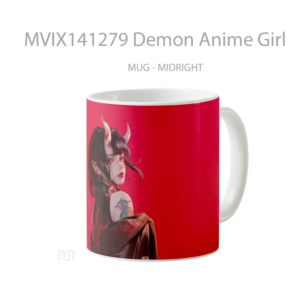 Mug Demon Anime Girl Cangkir Anime - All-side / Desain