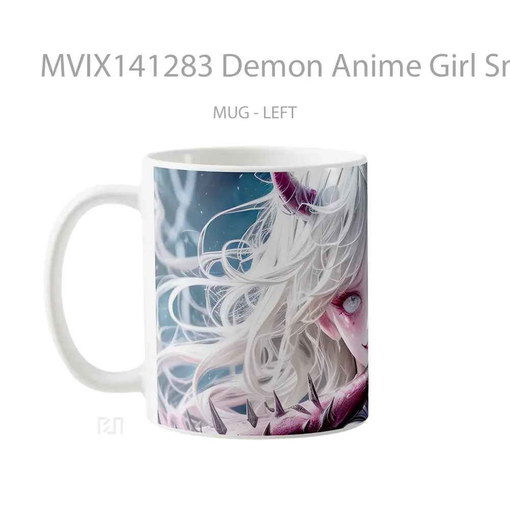 Mug Demon Anime Girl Smile Horn Cangkir Anime - All-side / Desain