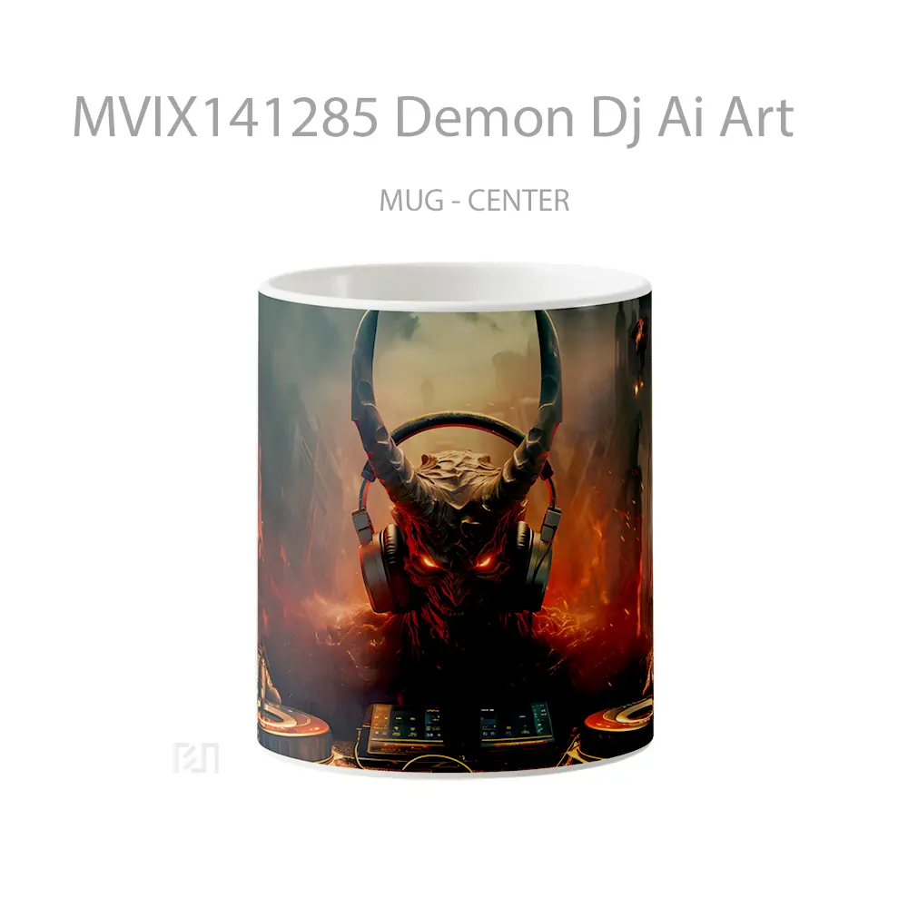 Mug Demon Dj Ai Art Gelas Keramik Unik