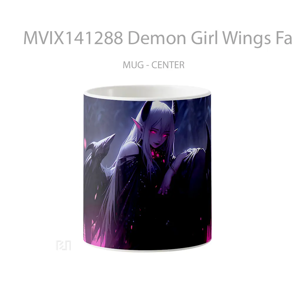 Mug Demon Girl Wings Fantasy Gelas Keramik Unik